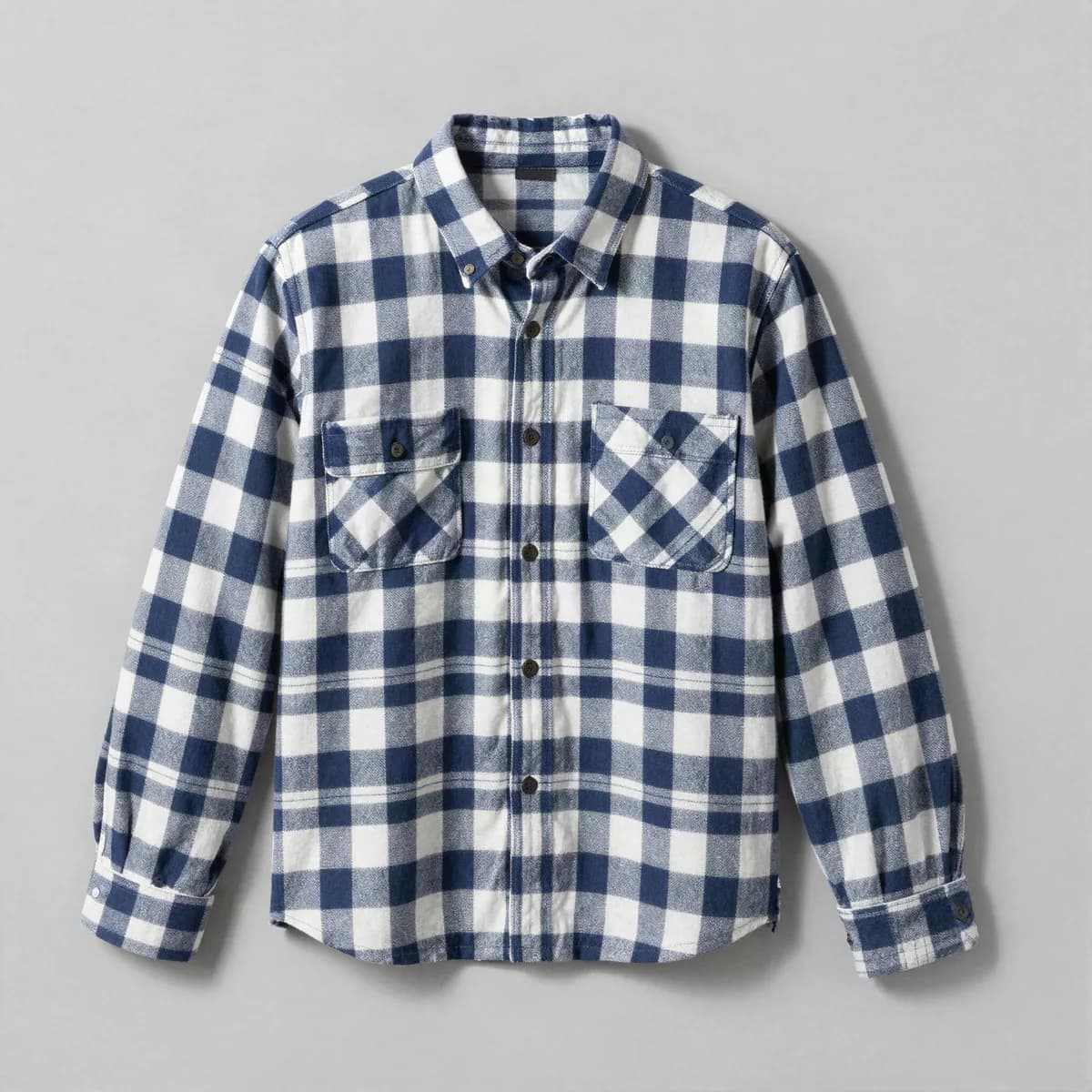 Flannel Overshirt in Blue Check